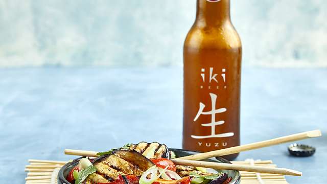 Oriental vegetable marinade with iKi Beer